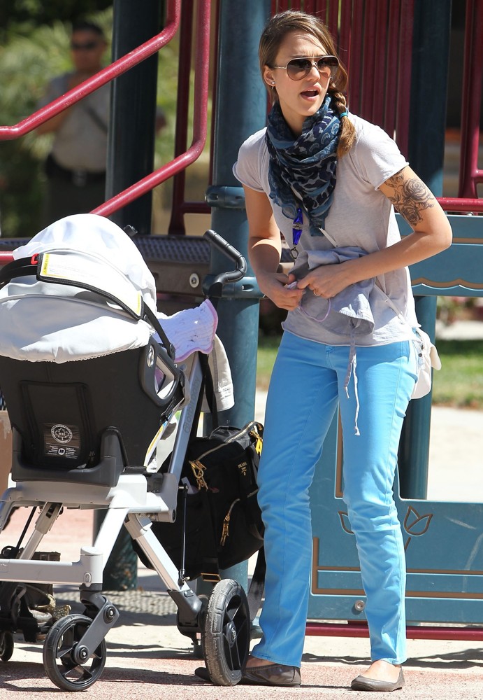 Jessica Alba;<br>Jessica Alba Seen with A New Tattoo on Her Arm, Spends Time with Her Two Daughters