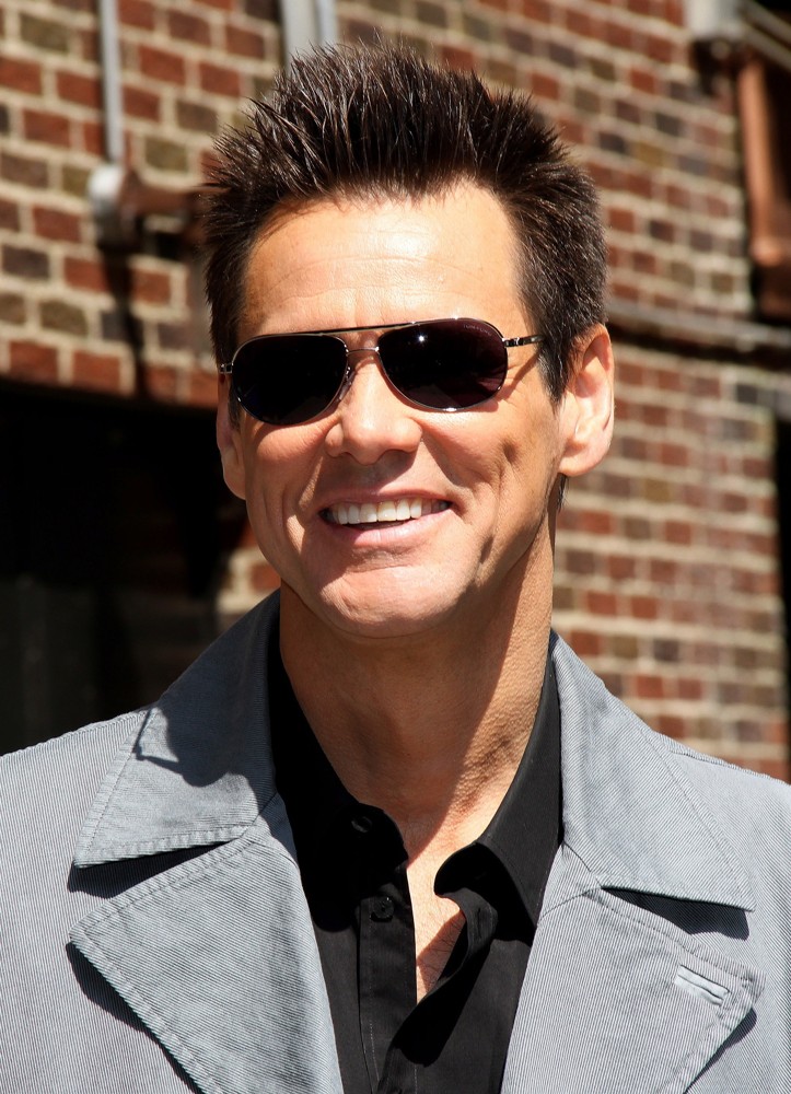 Jim Carrey;<br>Jim Carrey Outside The Ed Sullivan Theater for The Late Show with David Letterman