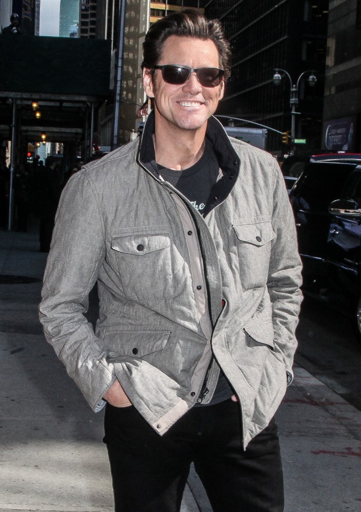 Jim Carrey;<br>Celebrities Outside of The Ed Sullivan Theater for The Late Show with David Letterman