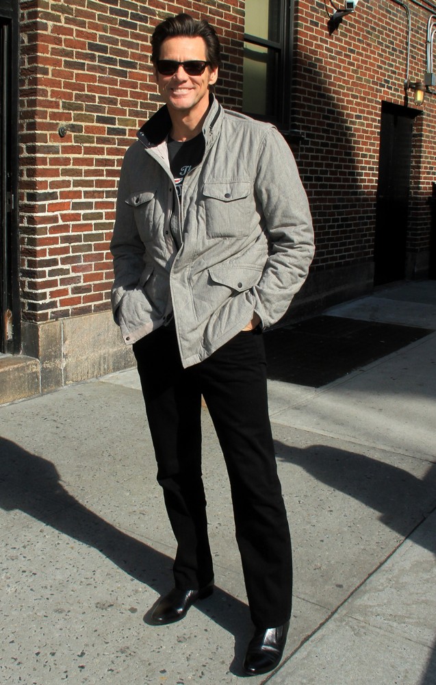 Jim Carrey;<br>Celebrities Outside of The Ed Sullivan Theater for The Late Show with David Letterman