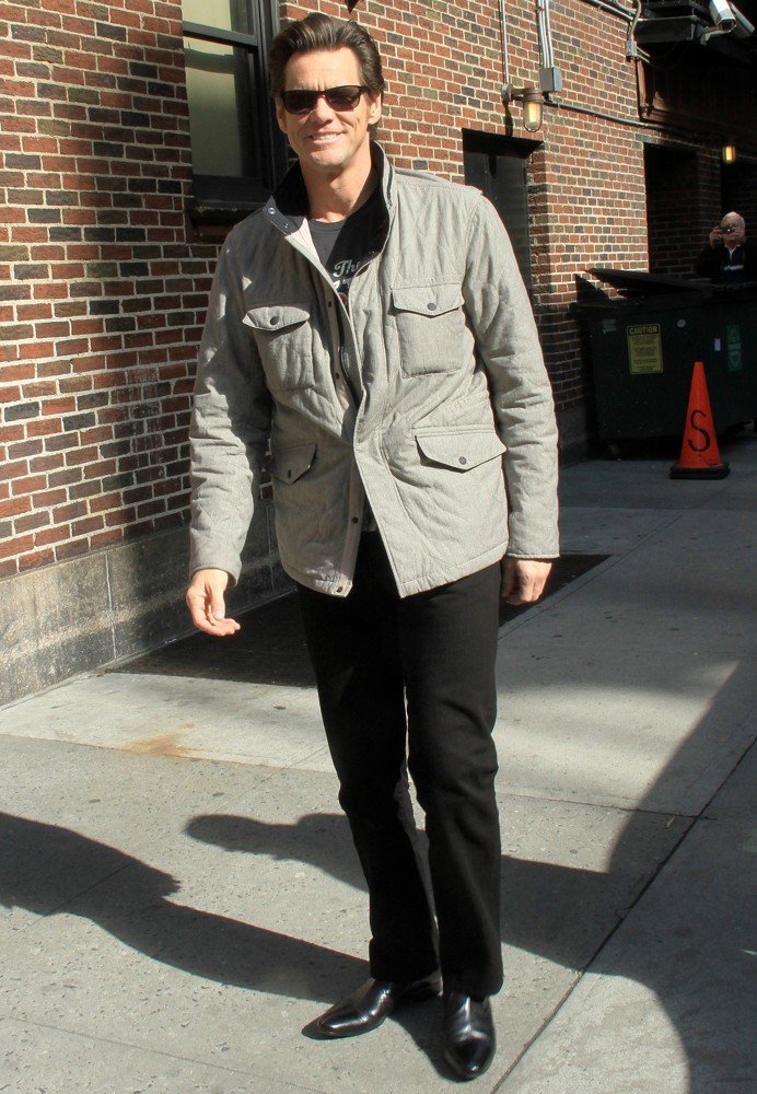 Jim Carrey;<br>Celebrities Outside of The Ed Sullivan Theater for The Late Show with David Letterman