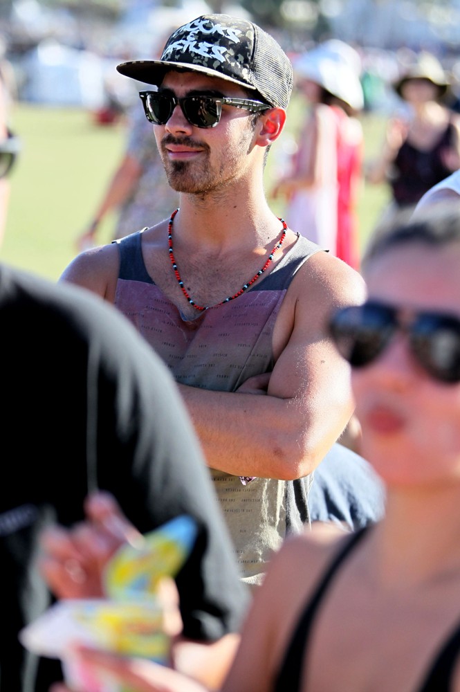 Joe Jonas;Jonas Brothers;<br>Celebrities at The 2012 Coachella Valley Music and Arts Festival - Week 2 Day 1