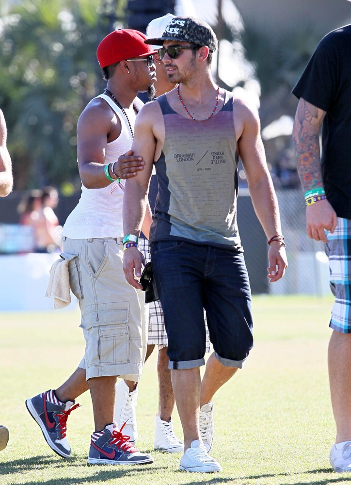 Joe Jonas;Jonas Brothers;<br>Celebrities at The 2012 Coachella Valley Music and Arts Festival - Week 2 Day 1