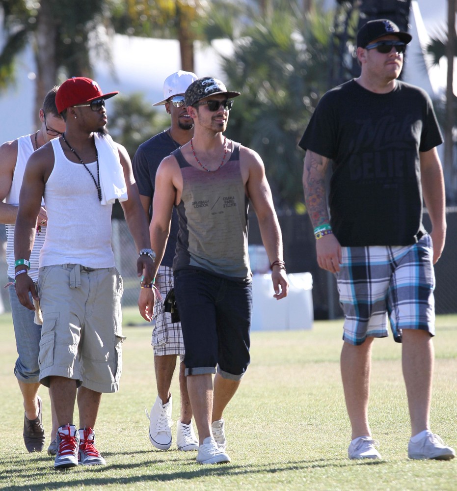 Joe Jonas;Jonas Brothers;<br>Celebrities at The 2012 Coachella Valley Music and Arts Festival - Week 2 Day 1