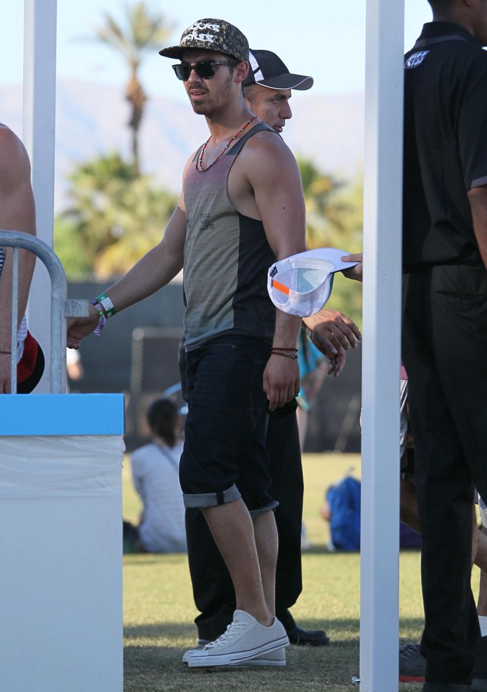 Joe Jonas;Jonas Brothers;<br>Celebrities at The 2012 Coachella Valley Music and Arts Festival - Week 2 Day 1