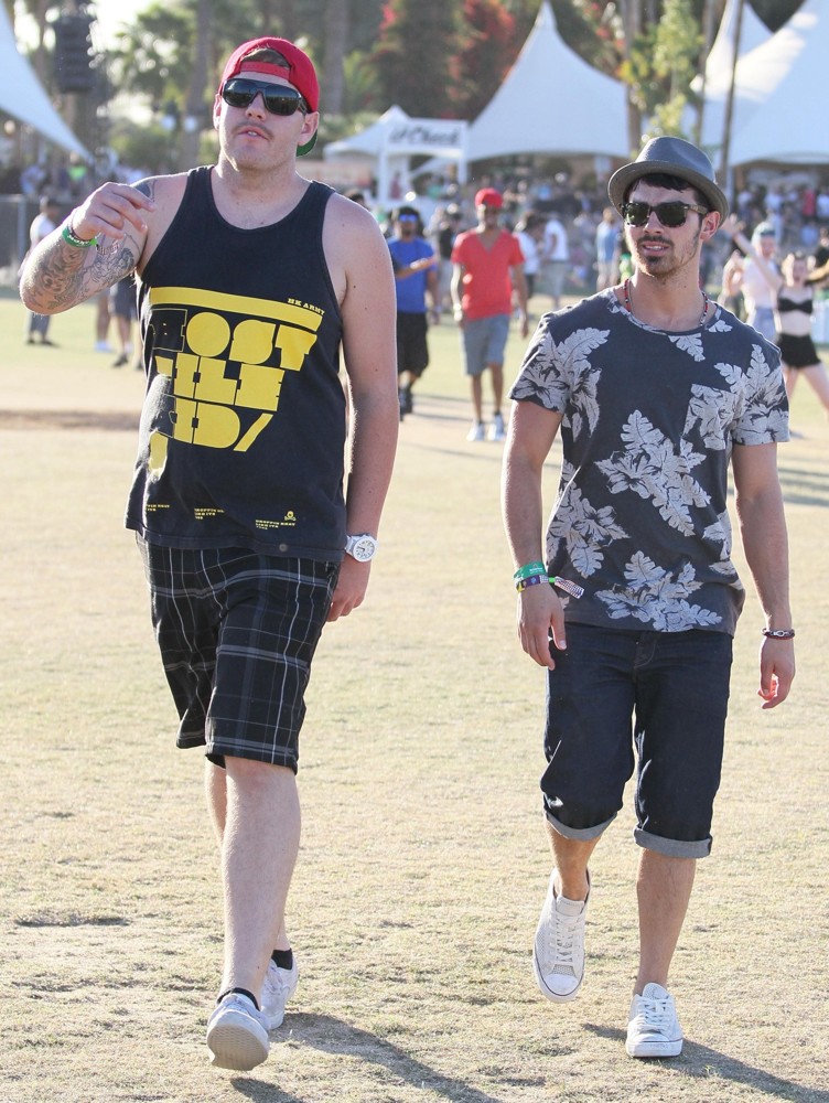 Joe Jonas;Jonas Brothers;<br>Celebrities at The 2012 Coachella Valley Music and Arts Festival - Week 2 Day 2