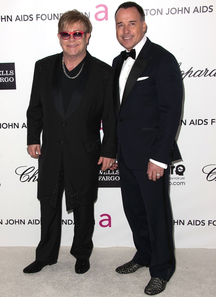 Elton John;David Furnish;<br>The 20th Annual Elton John AIDS Foundation's Oscar Viewing Party - Arrivals