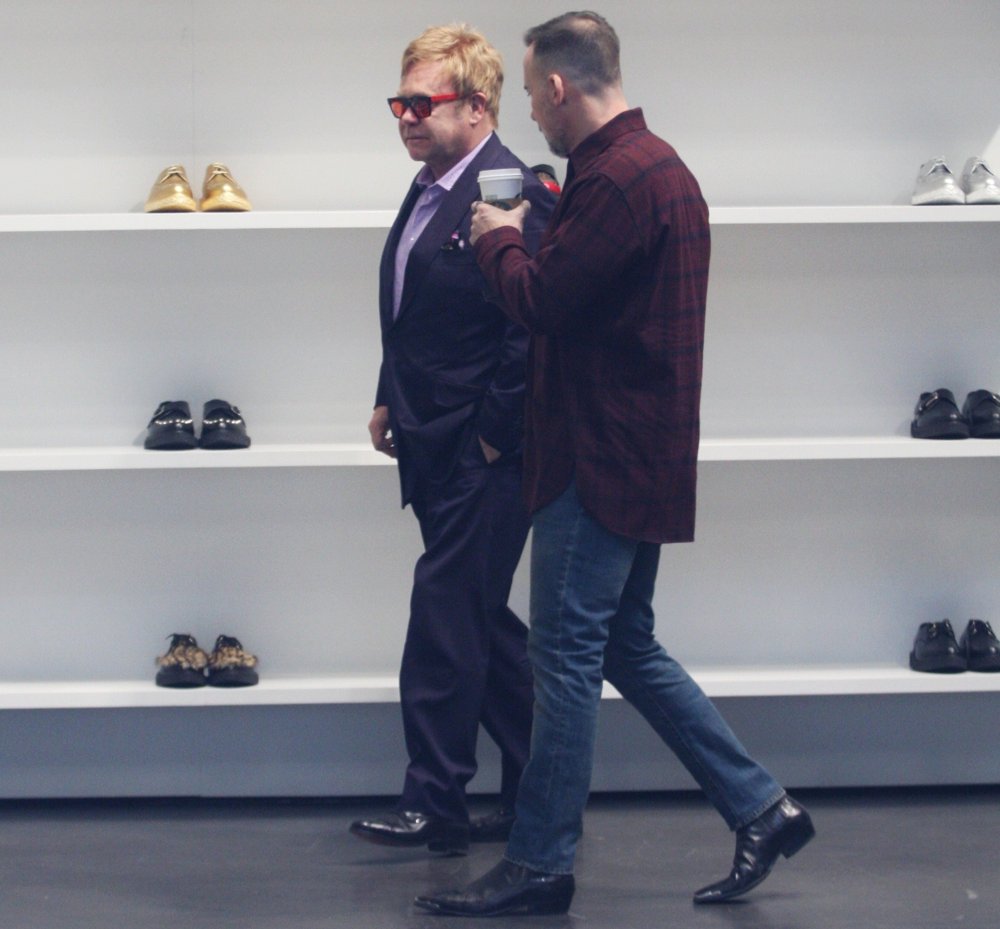 Elton John Spotted Shoe Shopping