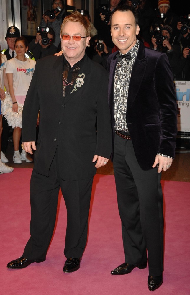 Elton John;David Furnish;<br>UK Premiere of It's a Boy Girl Thing - Arrivals