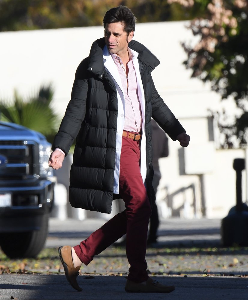 John Stamos;<br>On Set Filming Scream Queens