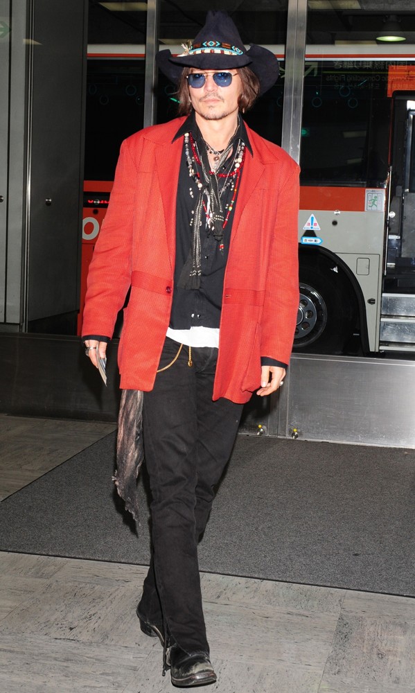 Johnny Depp;<br>Johnny Depp Arrives at Tokyo International Airport