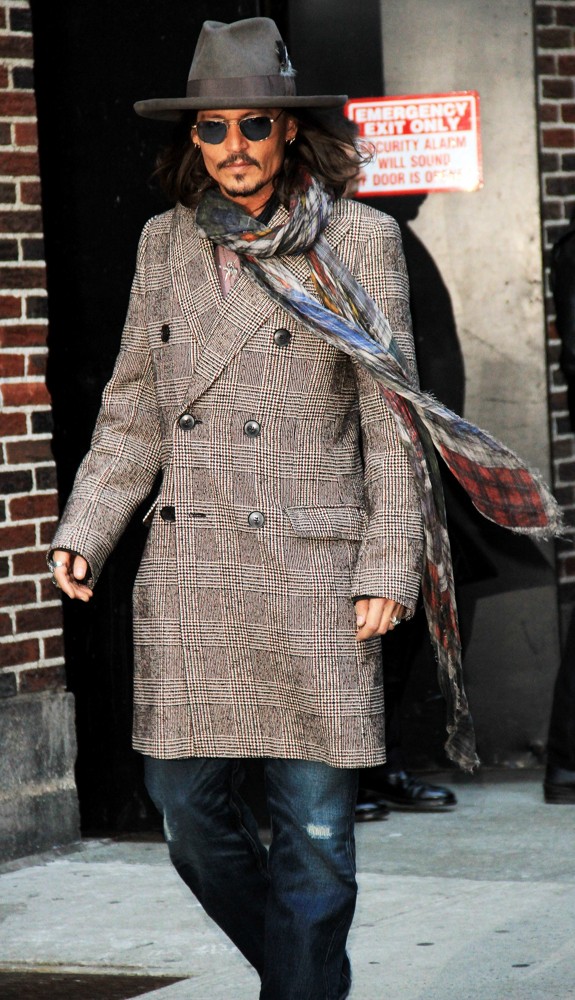 Johnny Depp;<br>Celebrities Outside of The Ed Sullivan Theater for The Late Show with David Letterman
