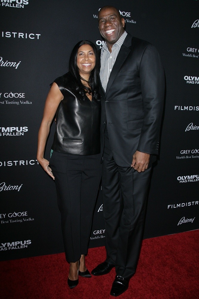 Cookie Johnson;Magic Johnson;<br>Los Angeles Premiere of Olympus Has Fallen
