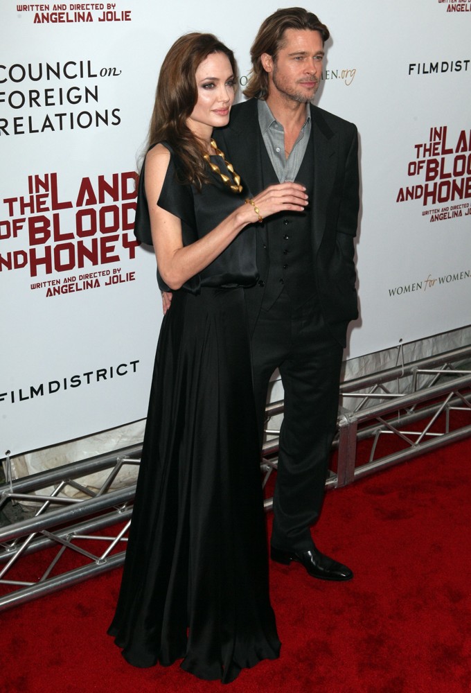 Angelina Jolie;Brad Pitt;<br>Premiere of In the Land of Blood and Honey - Arrivals