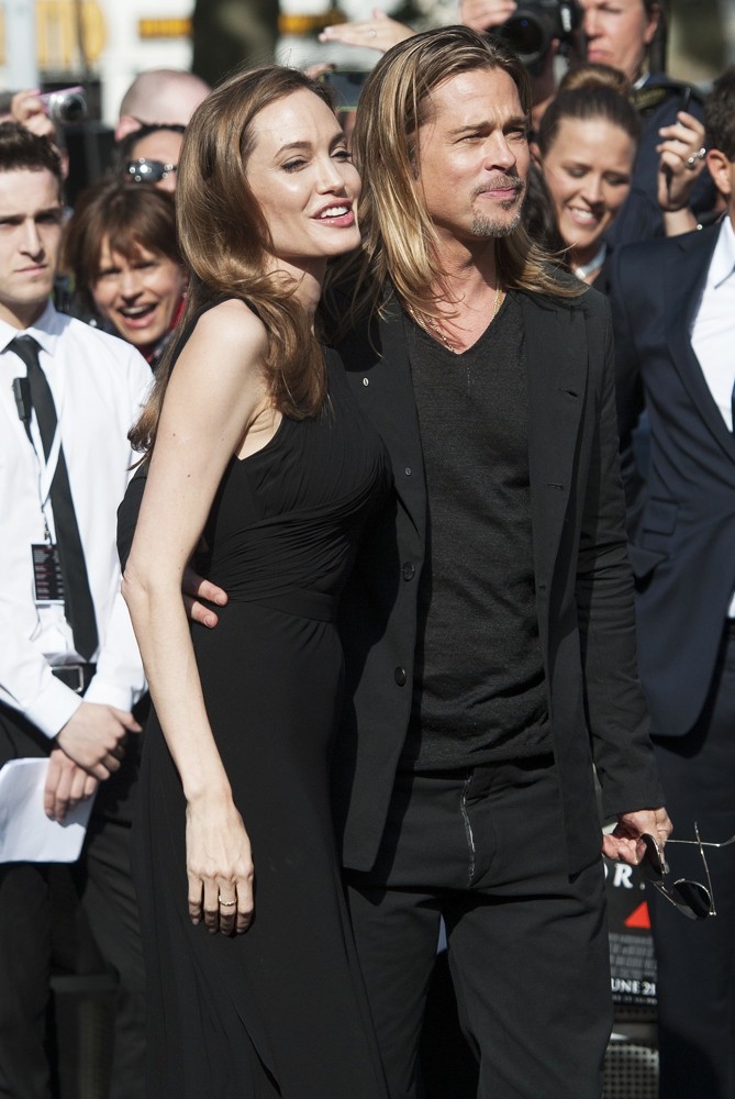 Angelina Jolie;Brad Pitt;<br>UK Film Premiere of World War Z - Arrivals