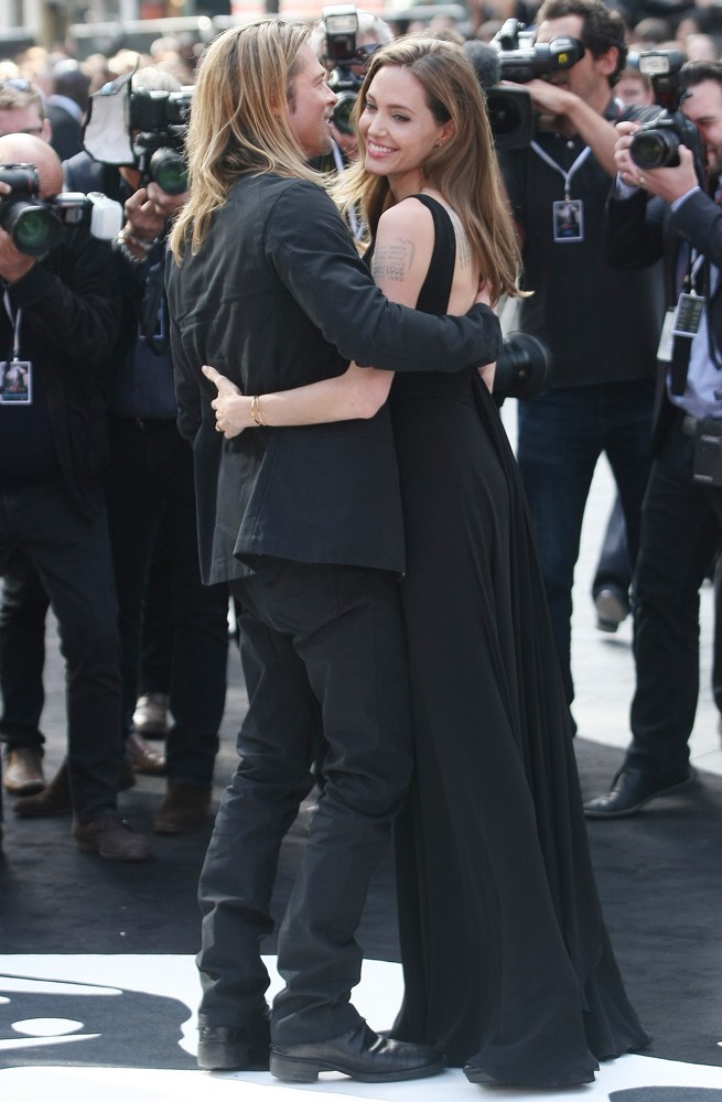 Brad Pitt;Angelina Jolie;<br>UK Film Premiere of World War Z - Arrivals