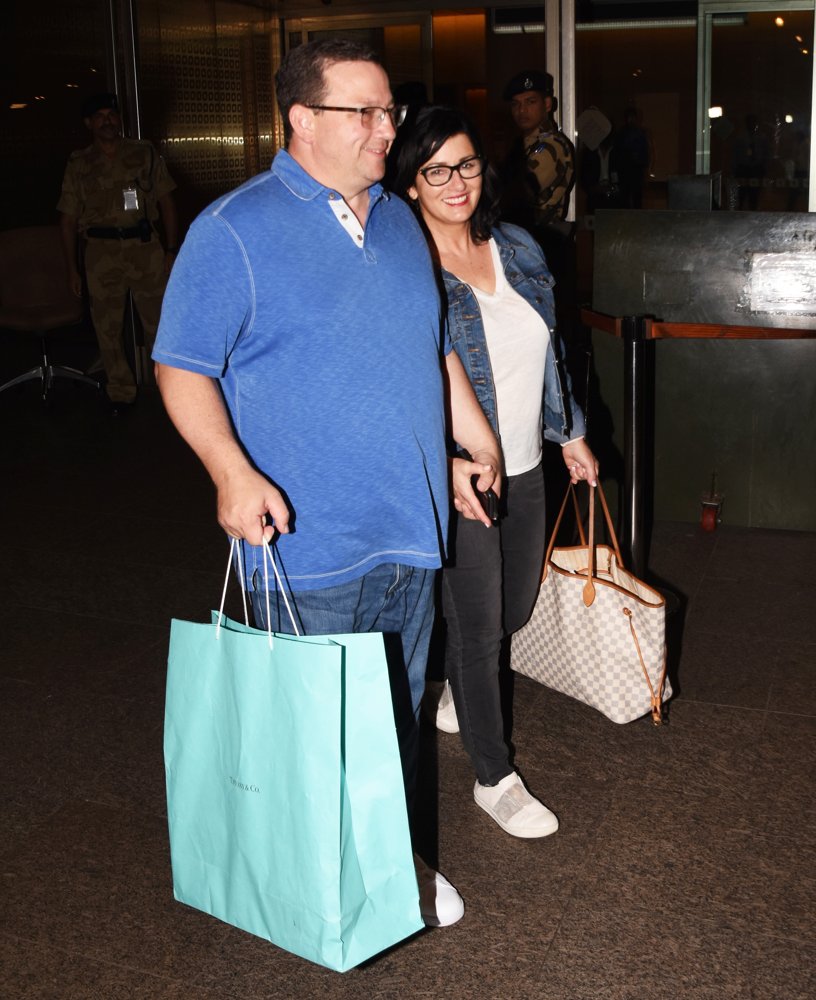 Paul Kevin Jonas, Sr. and Denise Jonas Arrive at The Mumbai Airport