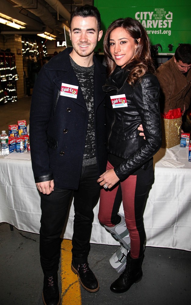Kevin Jonas;Danielle Deleasa;<br>Kevin Jonas and Danielle Deleasa Host A FDNY Food Drive for Hurricane Sandy Victims