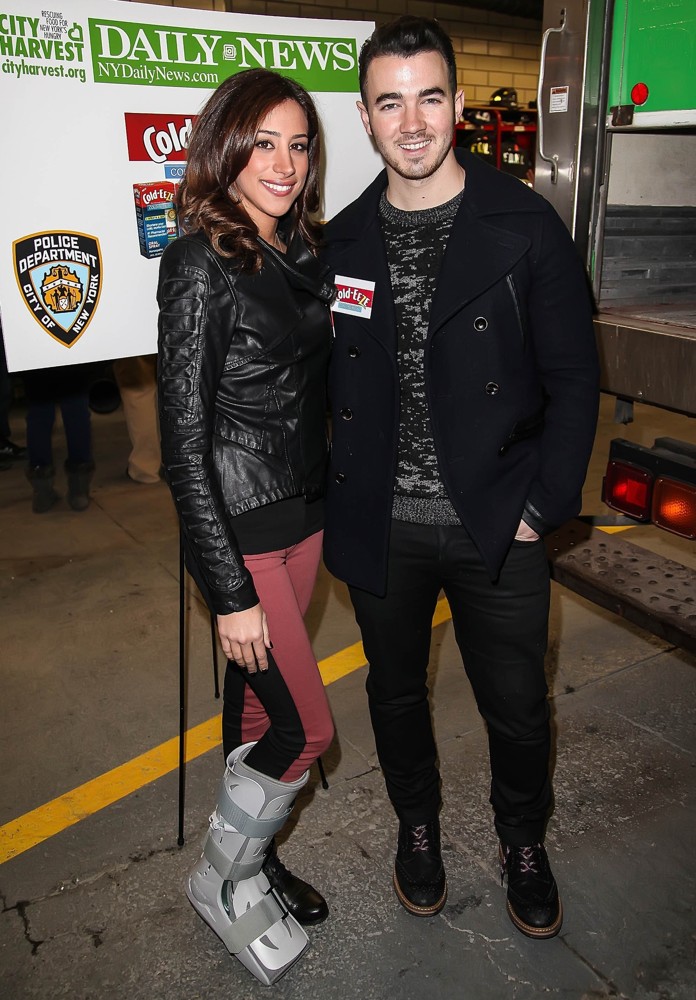 Danielle Deleasa;Kevin Jonas;<br>Kevin Jonas and Danielle Deleasa Host A FDNY Food Drive for Hurricane Sandy Victims