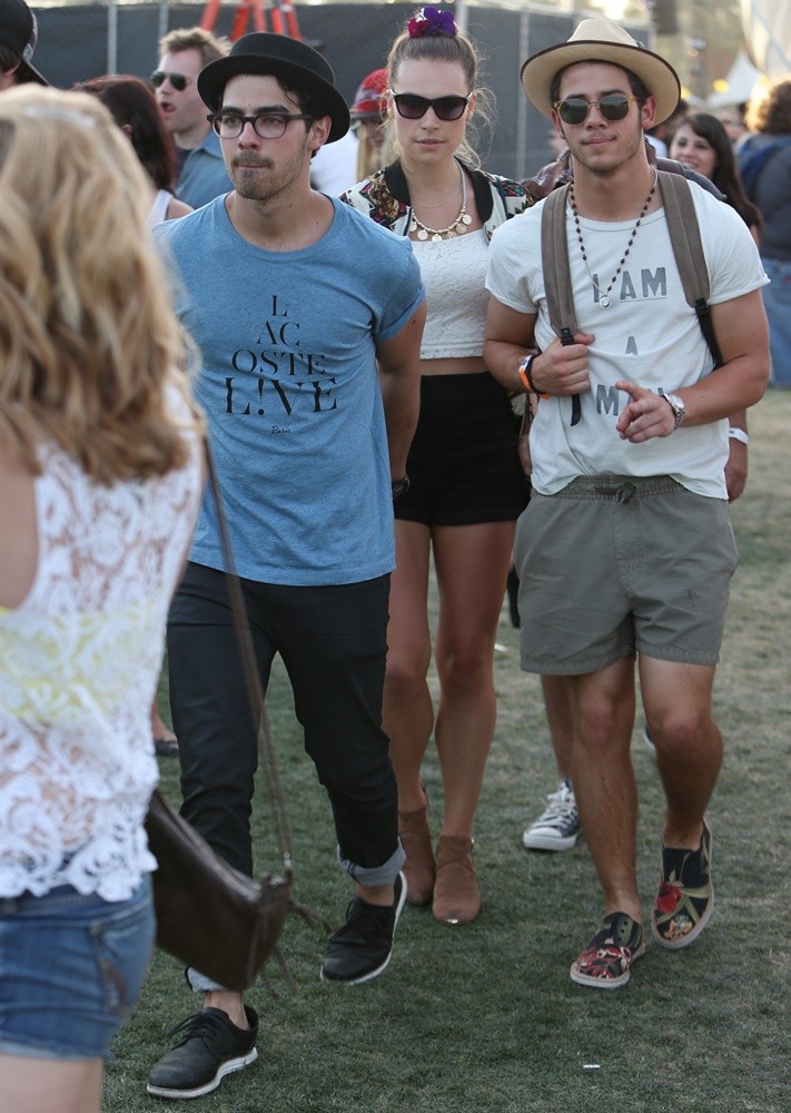 Joe Jonas;Blanda Eggenschwiler;Nick Jonas;<br>The 2013 Coachella Valley Music and Arts Festival - Week 1 Day 2