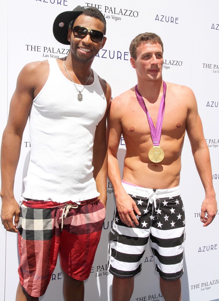 Cullen Jones;Ryan Lochte;<br>Ryan Lochte Celebrates His Olympic Success by Hosting A Day at Azure Pool