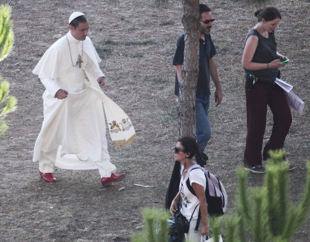 Jude Law;<br>Jude Law Filming Scenes for The Young Pope