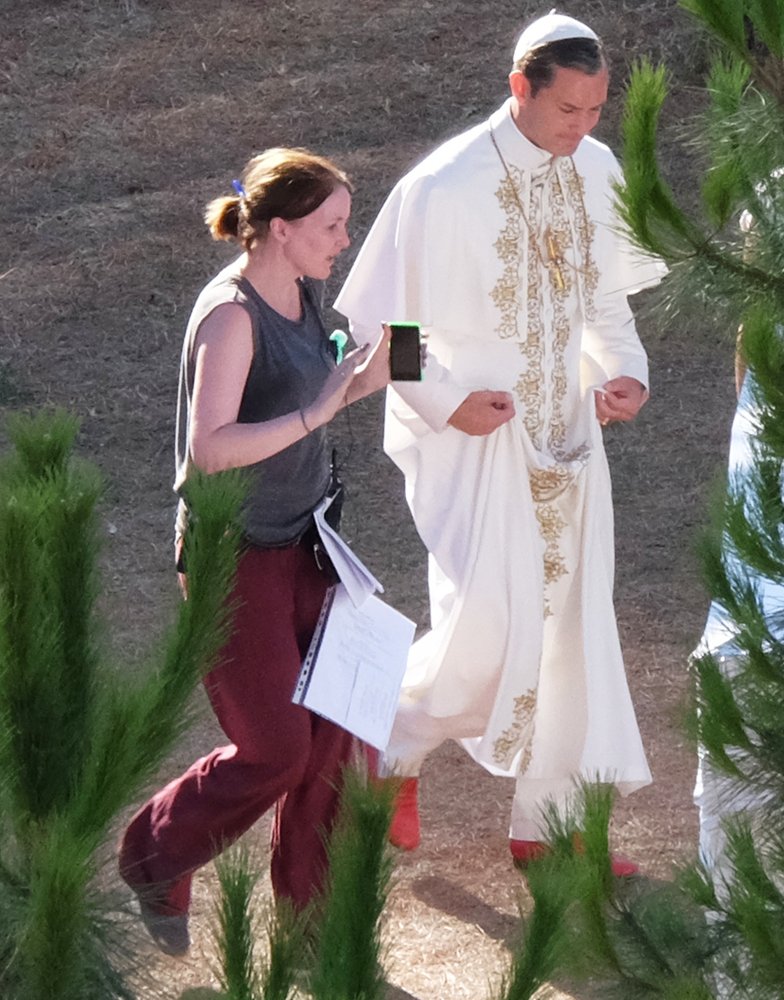 Jude Law;<br>Jude Law Filming Scenes for The Young Pope