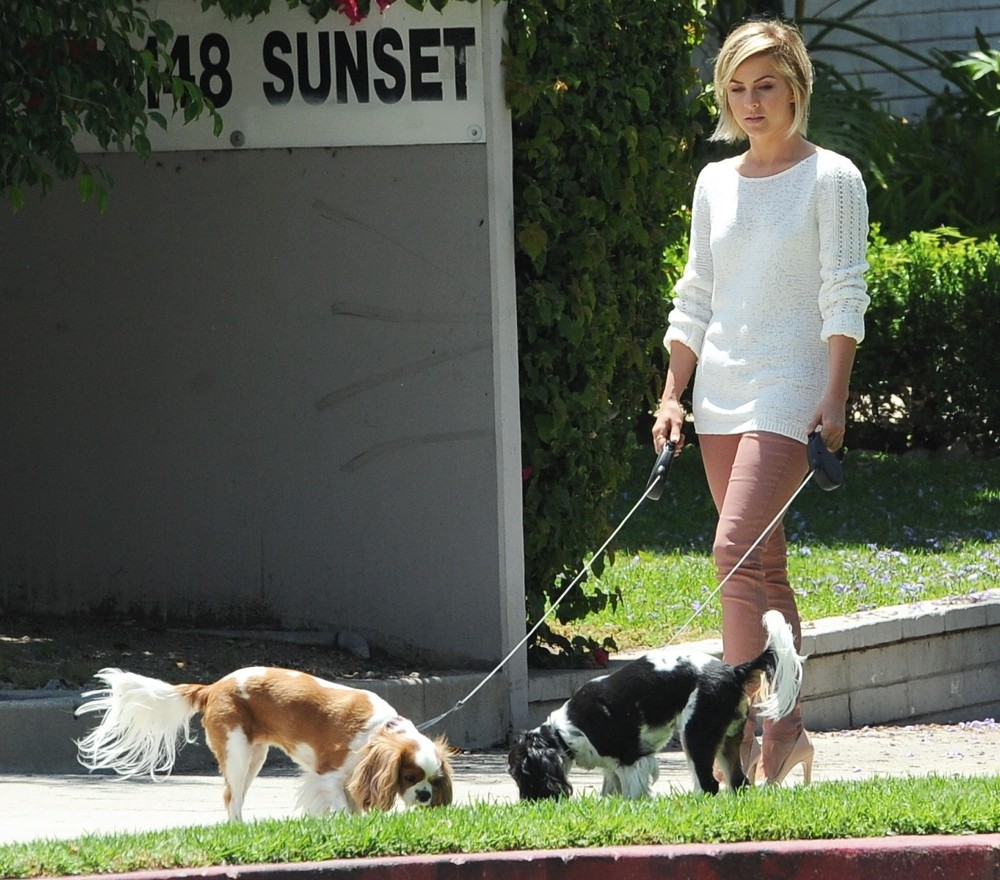 Julianne Hough;<br>Julianne Hough Out Walking Her Dogs