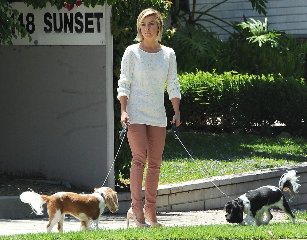 Julianne Hough;<br>Julianne Hough Out Walking Her Dogs