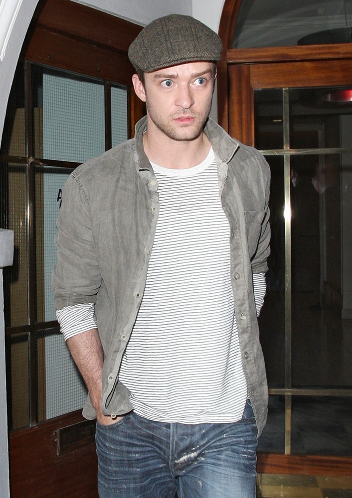 Justin Timberlake Leaving Nobu Restaurant in Mayfair