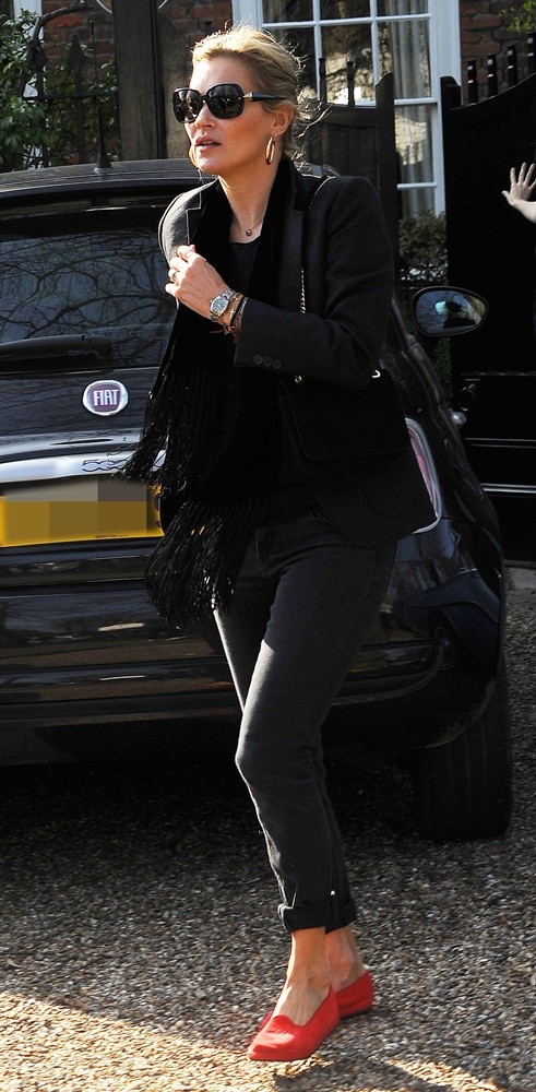 Kate Moss Seen Out with Friends in North London