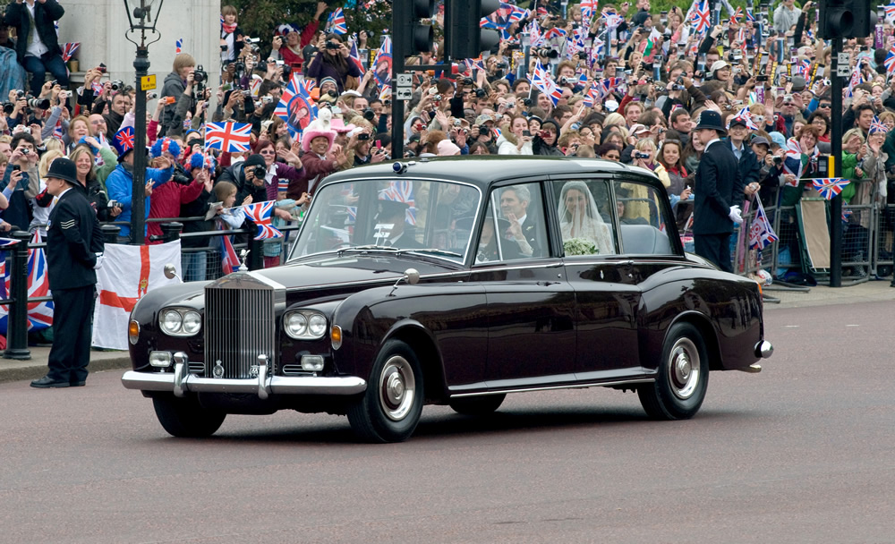 <br>Catherine Middleton arriving with her father Michael Middleton