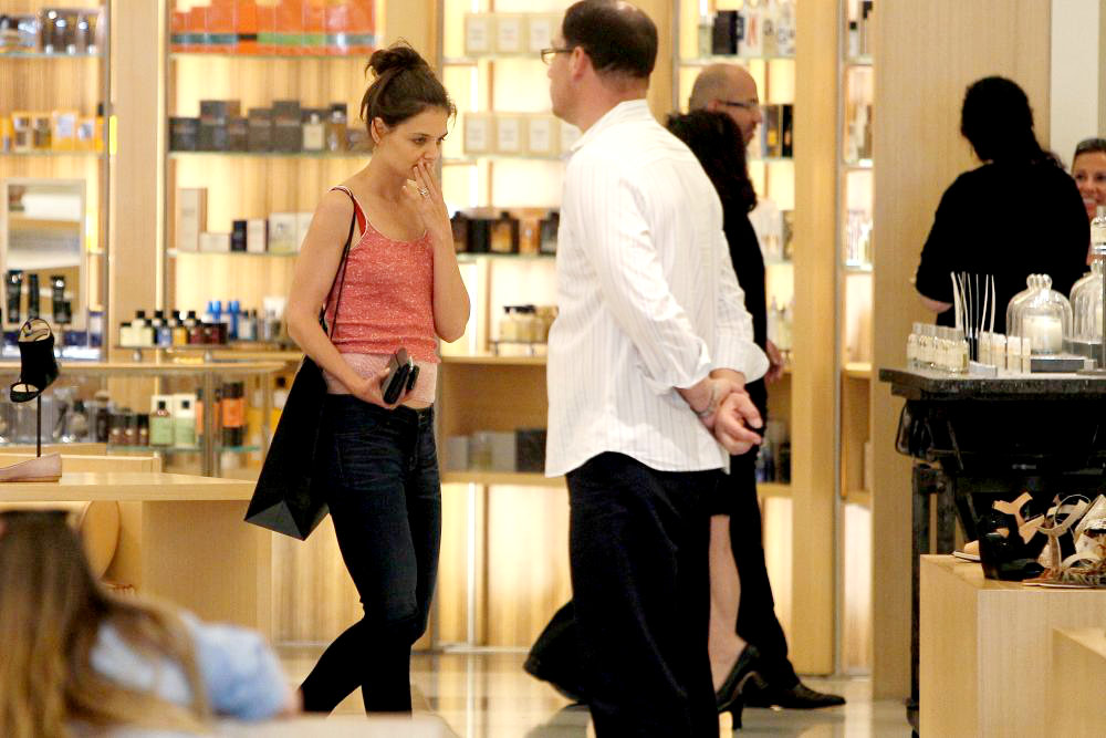 Katie Holmes;<br>Katie Holmes Seen Shopping in The Shoe Department of Barneys of New York
