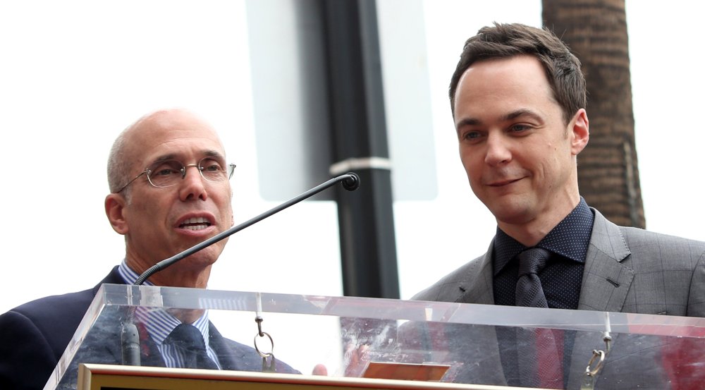 Jeffrey Katzenberg;Jim Parsons;<br>Jim Parsons Honored with A Star on The Hollywood Walk of Fame