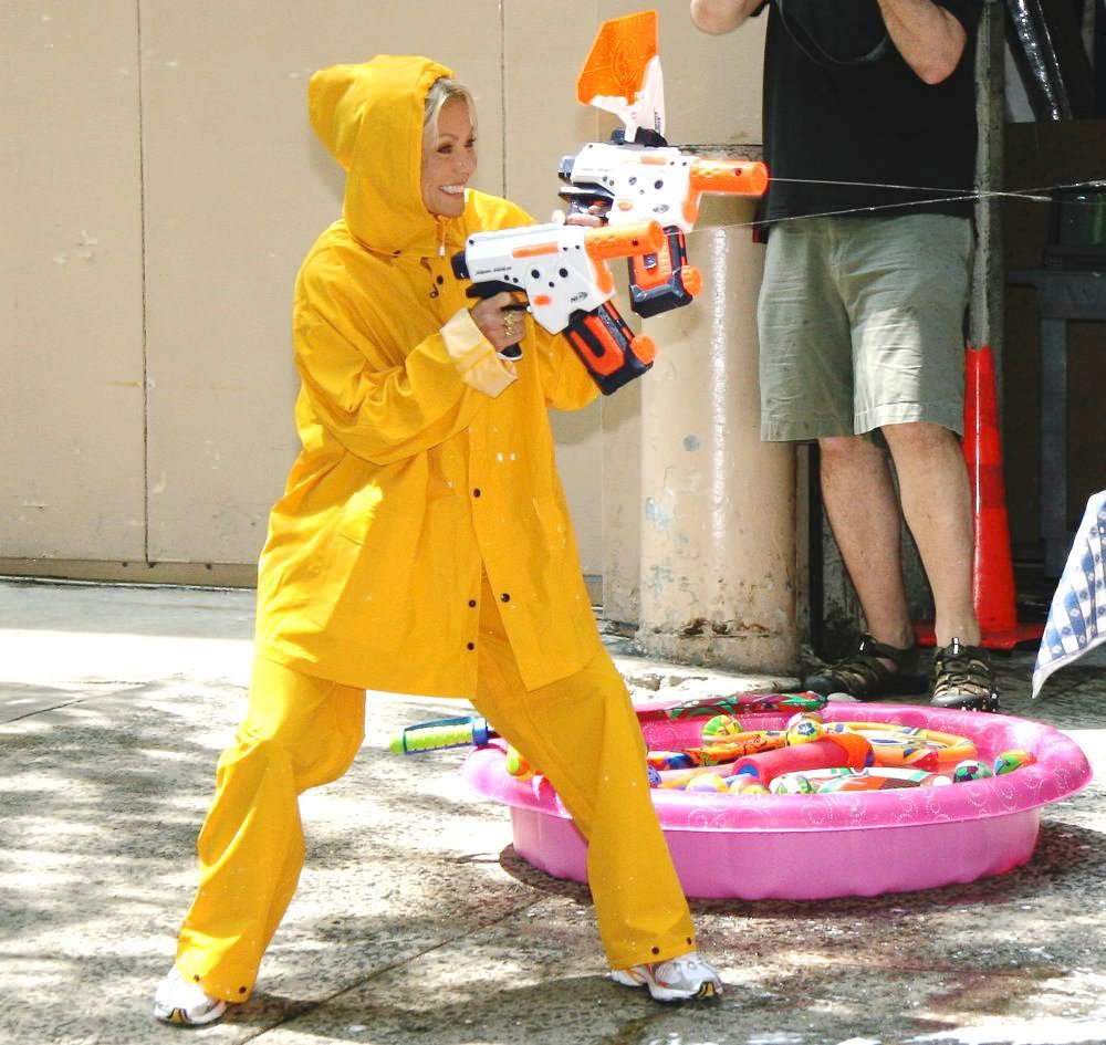 Kelly Ripa;<br>Taping Water Toys Segment Outside ABC Studios Live with Regis and Kelly Show