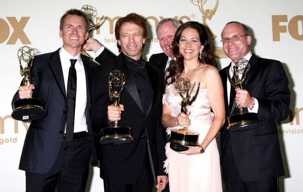 Phil Keoghan;Jerry Bruckheimer;Bertram van Munster;Elise Doganieri;Jonathan Littman;<br>The 63rd Primetime Emmy Awards - Press Room