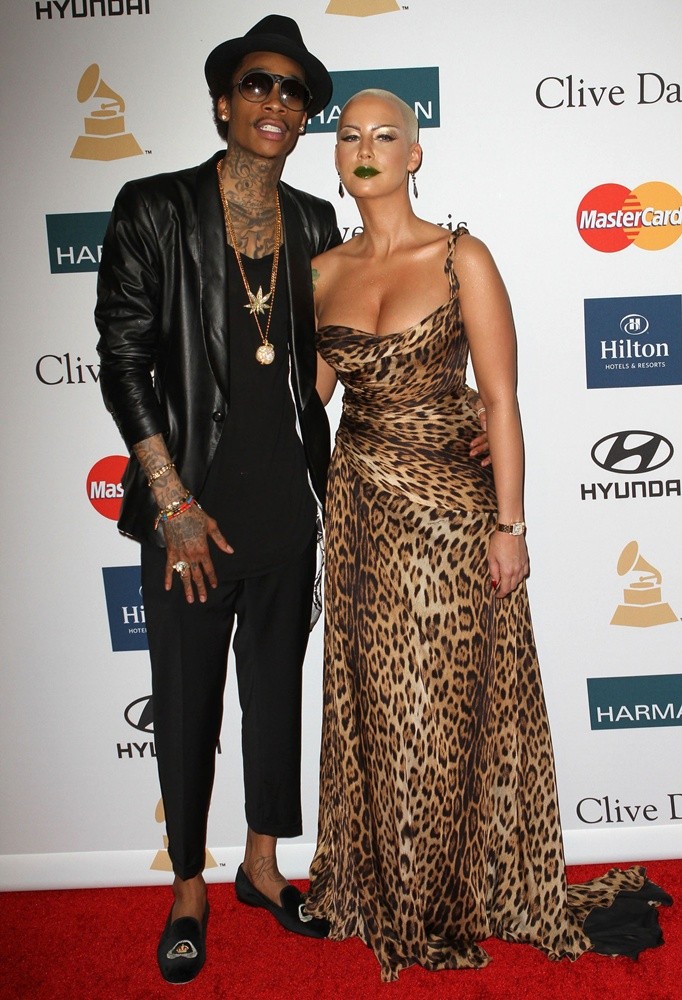 Wiz Khalifa;Amber Rose;<br>Clive Davis And The Recording Academy's 2012 Pre-GRAMMY Gala