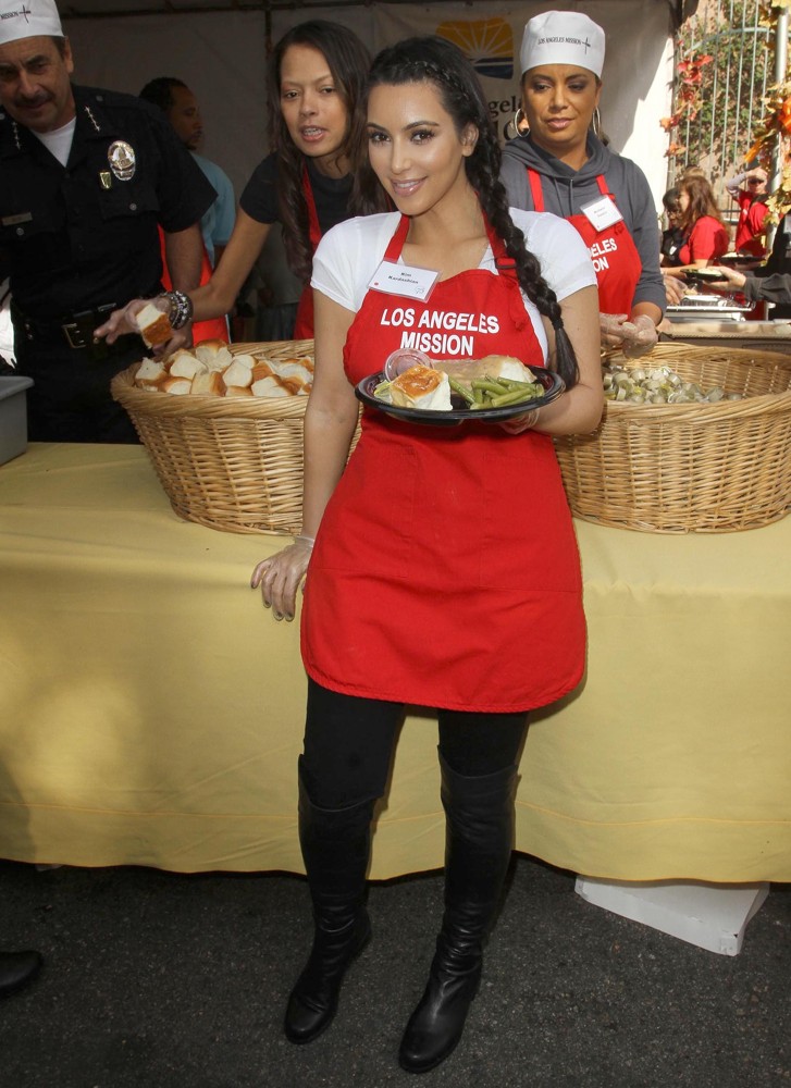 Kim Kardashian;<br>75th Anniversary of The Los Angeles Mission Serving Thanksgiving Dinner to The Homeless
