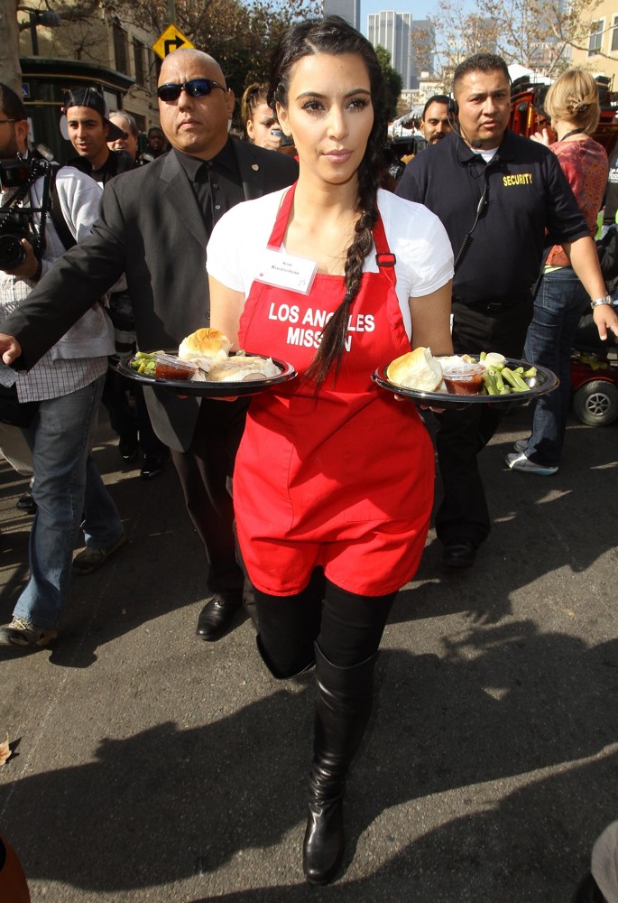 Kim Kardashian;<br>75th Anniversary of The Los Angeles Mission Serving Thanksgiving Dinner to The Homeless