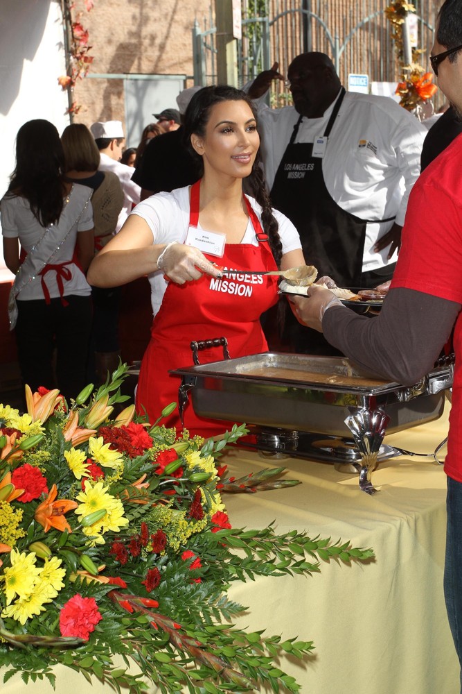 Kim Kardashian;<br>75th Anniversary of The Los Angeles Mission Serving Thanksgiving Dinner to The Homeless