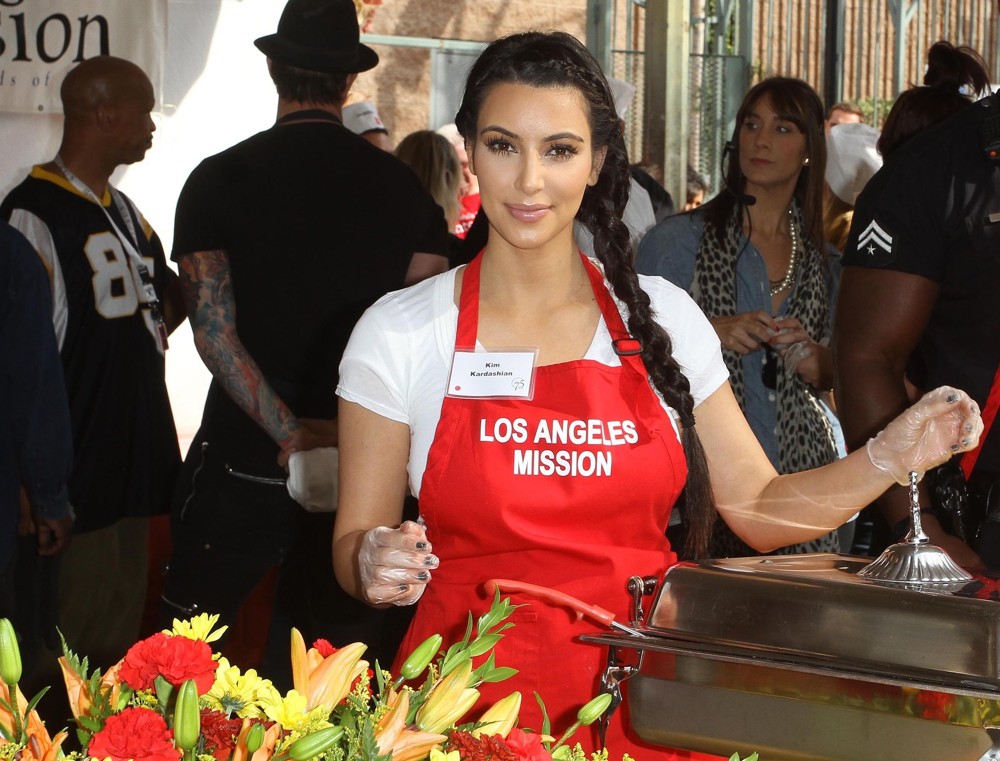 Kim Kardashian;<br>75th Anniversary of The Los Angeles Mission Serving Thanksgiving Dinner to The Homeless