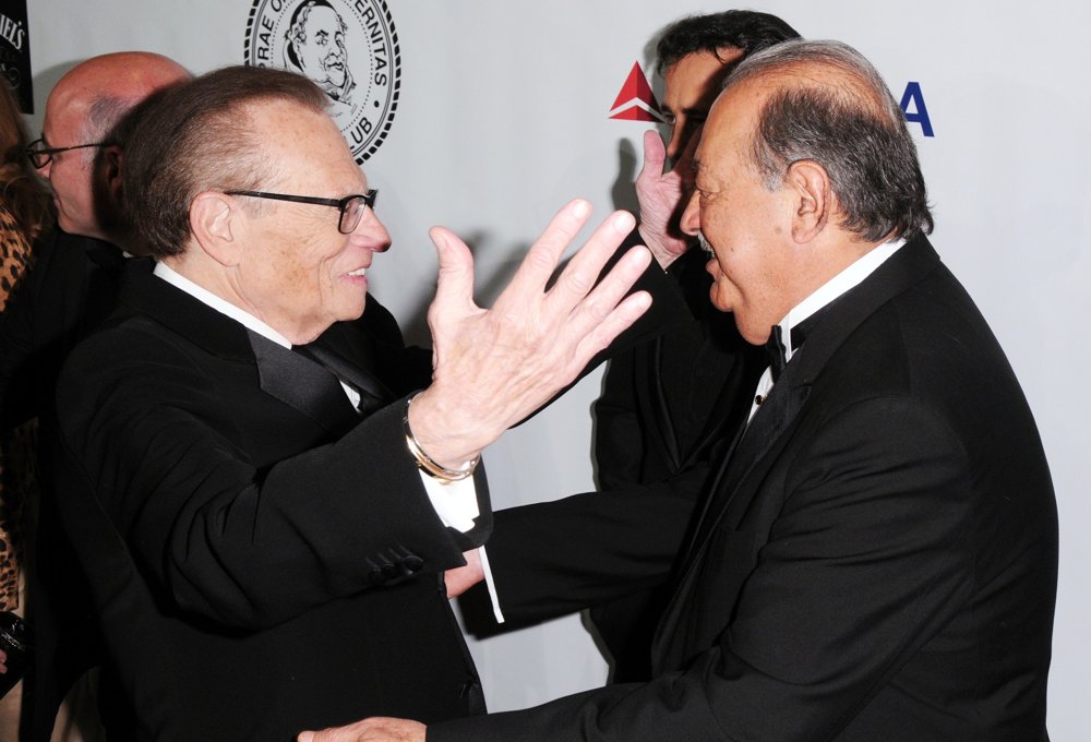 Larry King;Carlos Slim;<br>Friars Foundation Gala Honoring Robert De Niro and Carlos Slim - Red Carpet Arrivals