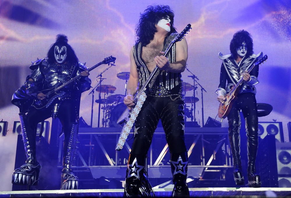 Gene Simmons;Paul Stanley;Tommy Thayer;KISS;<br>KISS Performing at Wembley Arena