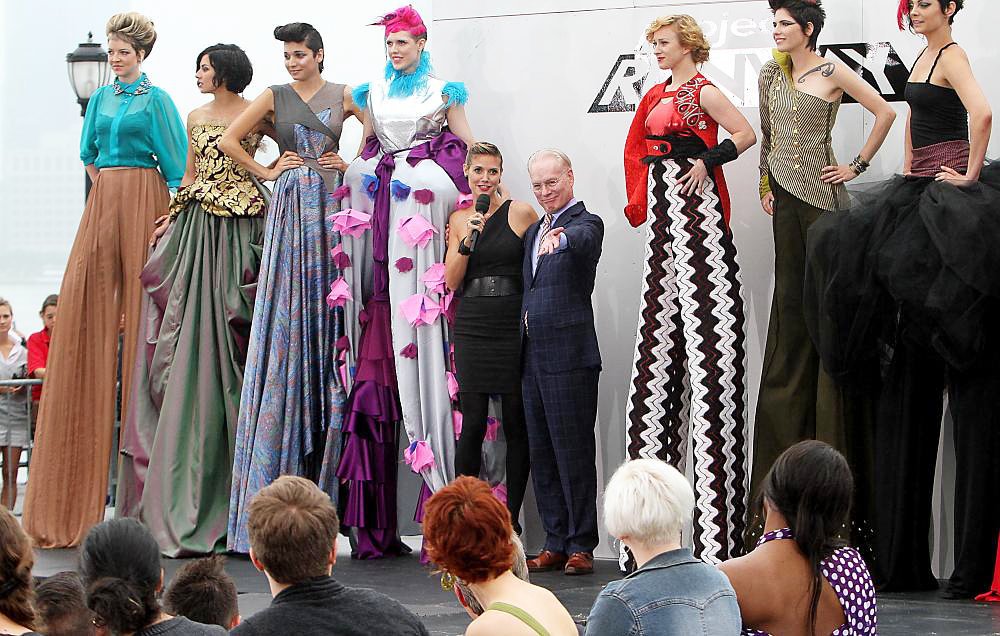 Heidi Klum;Tim Gunn;<br>Shooting on Location for Project Runway