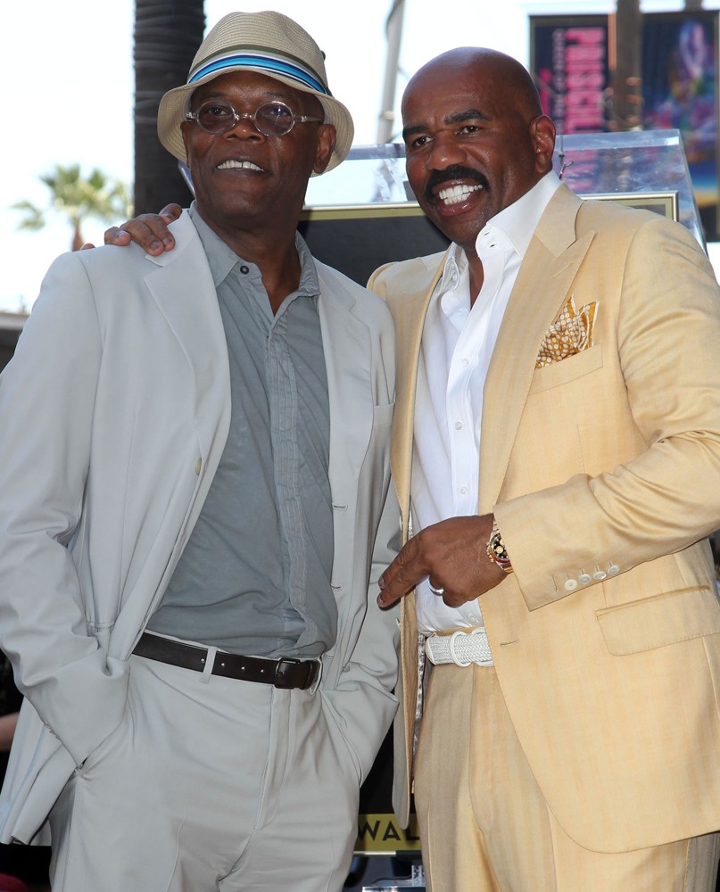 Samuel L. Jackson;Steve Harvey;<br>Steve Harvey Is Honoured with A Star on The Hollywood Walk of Fame