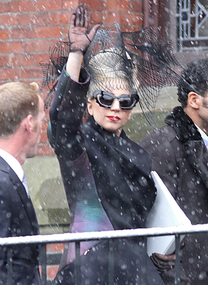 Lady GaGa;<br>Lady GaGa Arriving at Harvard University for The Launch of The Born This Way Foundation
