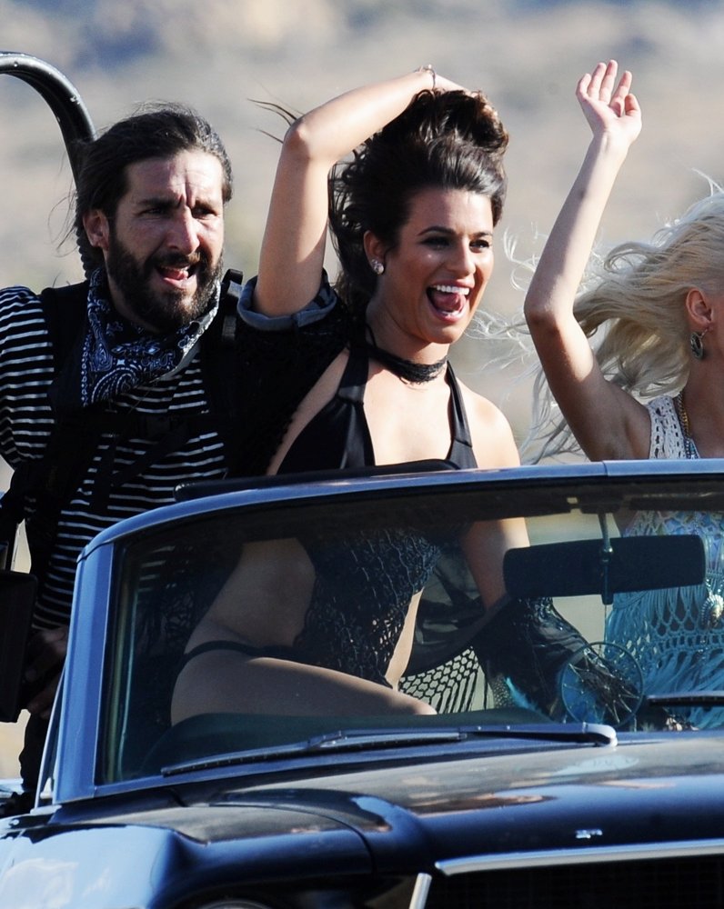 Lea Michele Filming Music Video On My Way