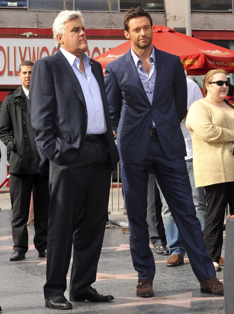 Jay Leno;Hugh Jackman;<br>Hugh Jackman Is Honoured with A Hollywood Star on The Hollywood Walk of Fame