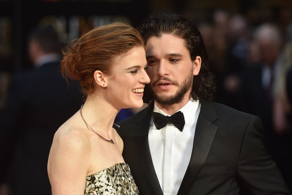 Rose Leslie;Kit Harington;<br>The Olivier Awards 2016 - Arrivals
