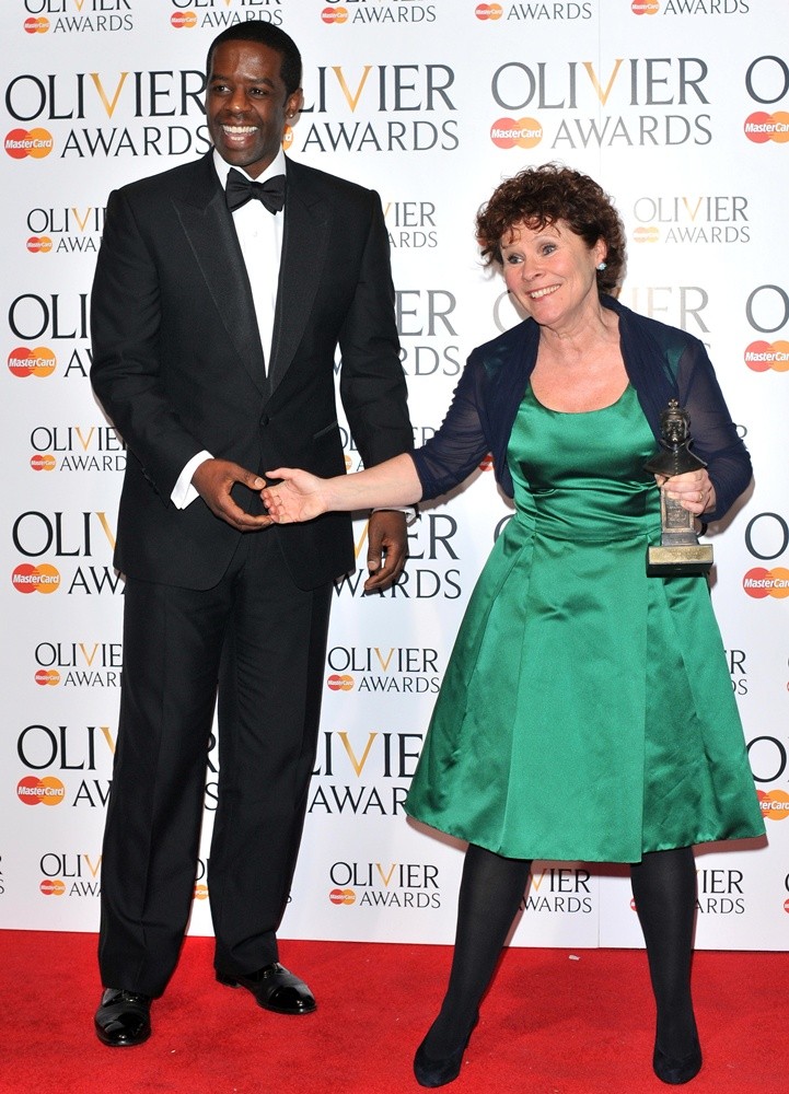 Adrian Lester;Imelda Staunton;<br>The Olivier Awards 2013 - Press Room